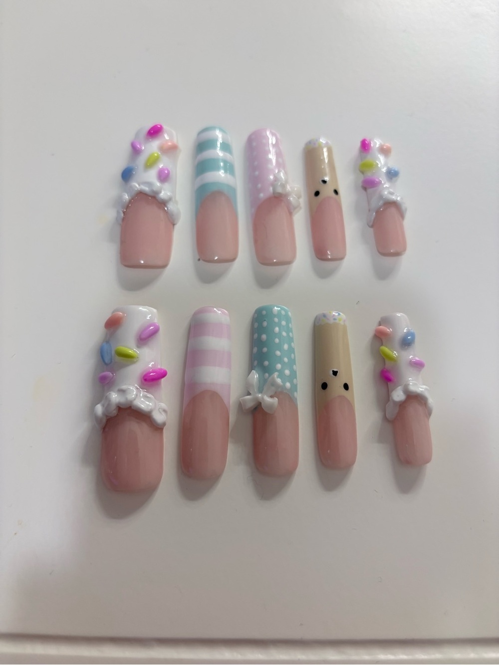 Rilakuma cake handmade press on nails